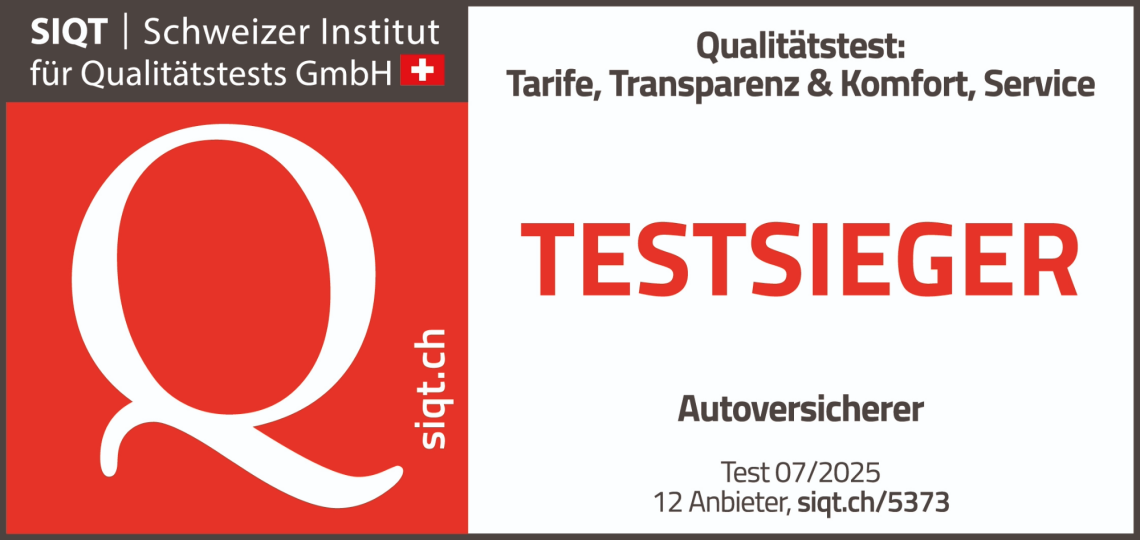 SIQT Schweizer Institut für Qualitätstests: Testsieger, die beste Autoversicherungen in der Schweiz.